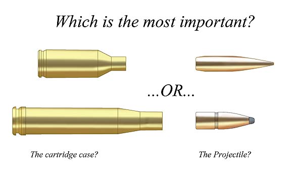 Visual comparison of what is most important for shooting success - cartridge case or projectile? (Part 1.) 