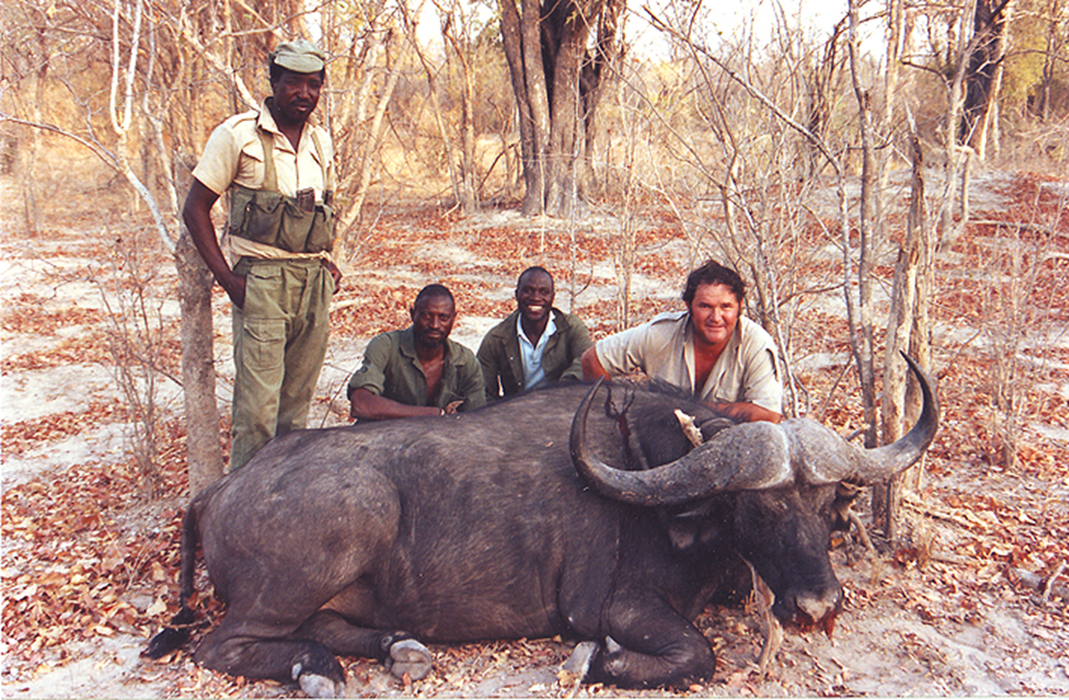 The hunting team, PH, trackers and government game scout. 