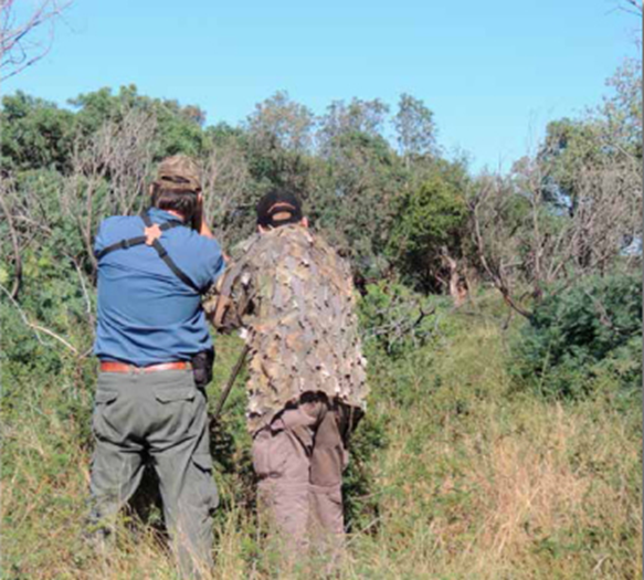 This photo gives some idea of the difficult terrain that the hunt was conducted in.